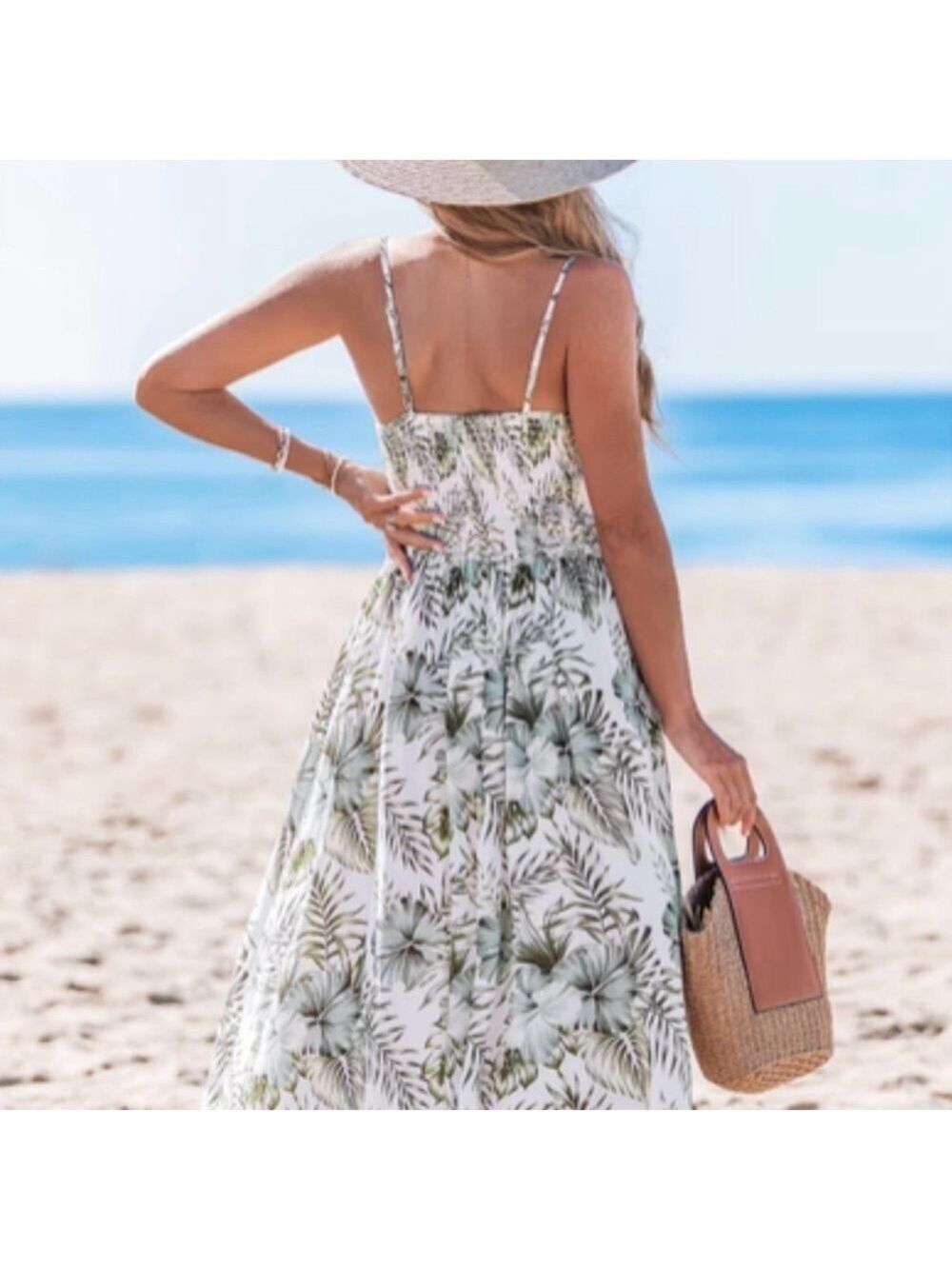 Floral Maxi Dress with Adjustable Straps Size L - Picture 2 of 5